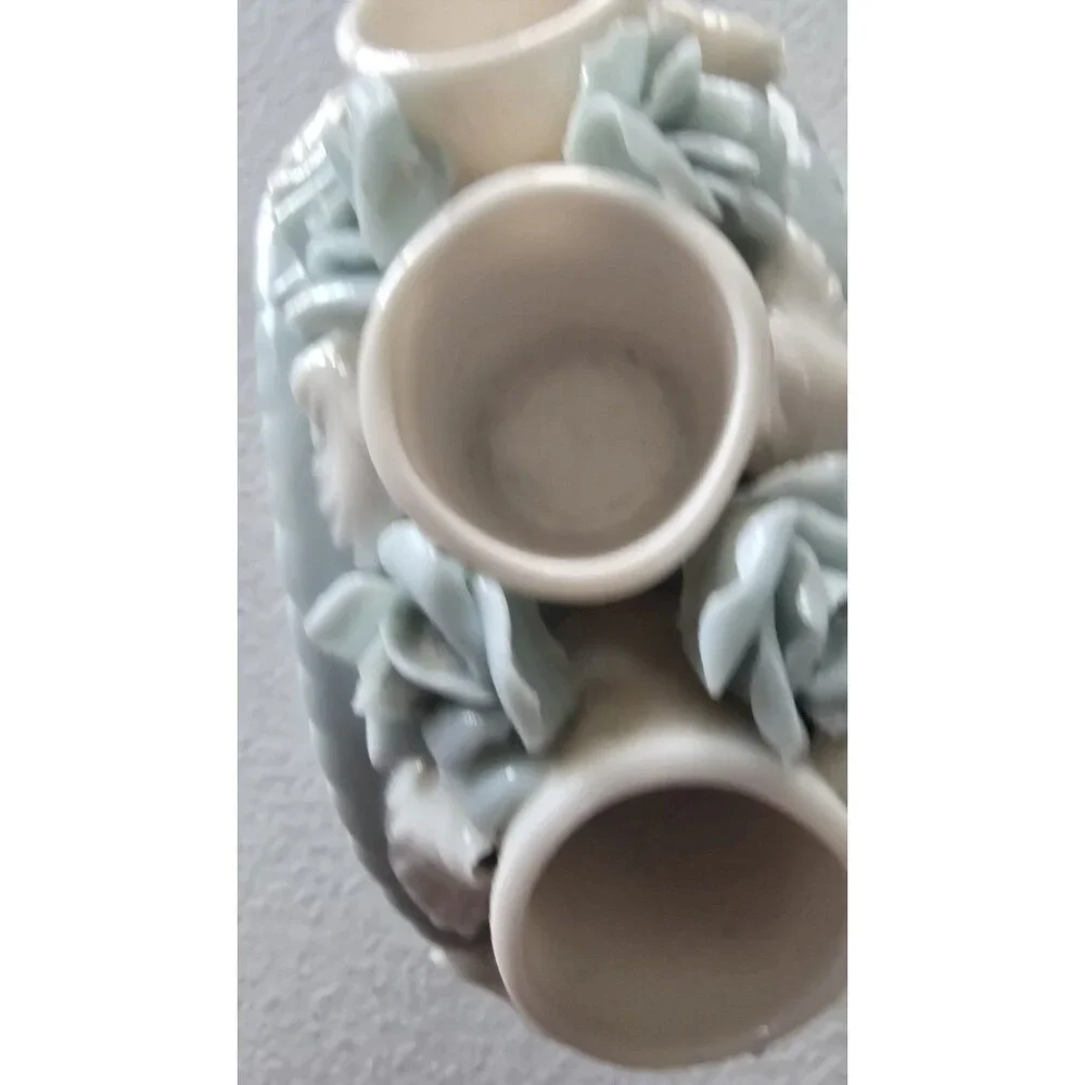 Lipstick Holder Floral 3 Tubes Japan Porcelain